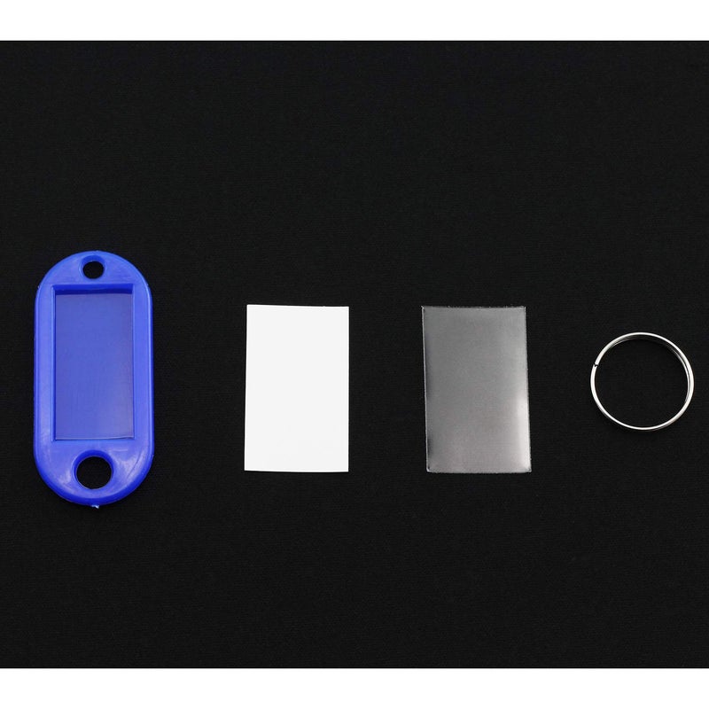 Lind Kitchen 40pcs Blue Key Ring Label Tags Plastic Keys Holder and Identifier Name Number Address Information Label Card for Keys ID 5x2.2cm - Image 3